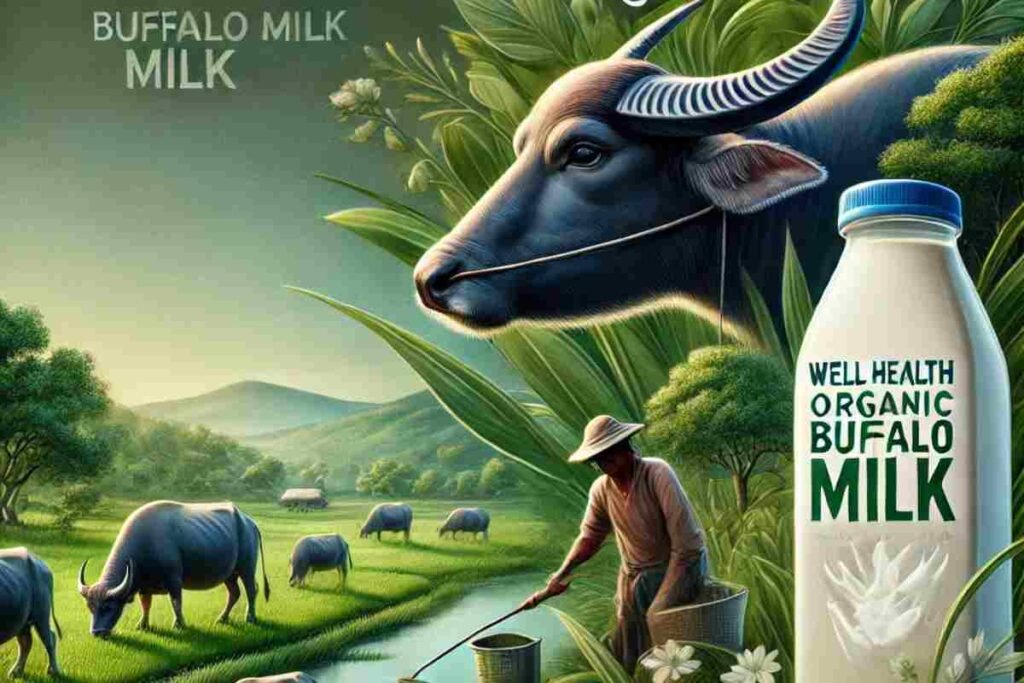 Wellhealthorganic buffalo milk tag