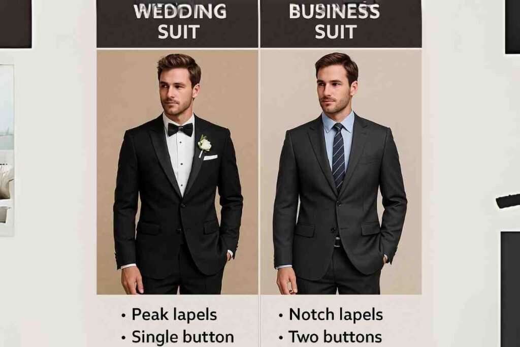 difference between wedding suit and business suit